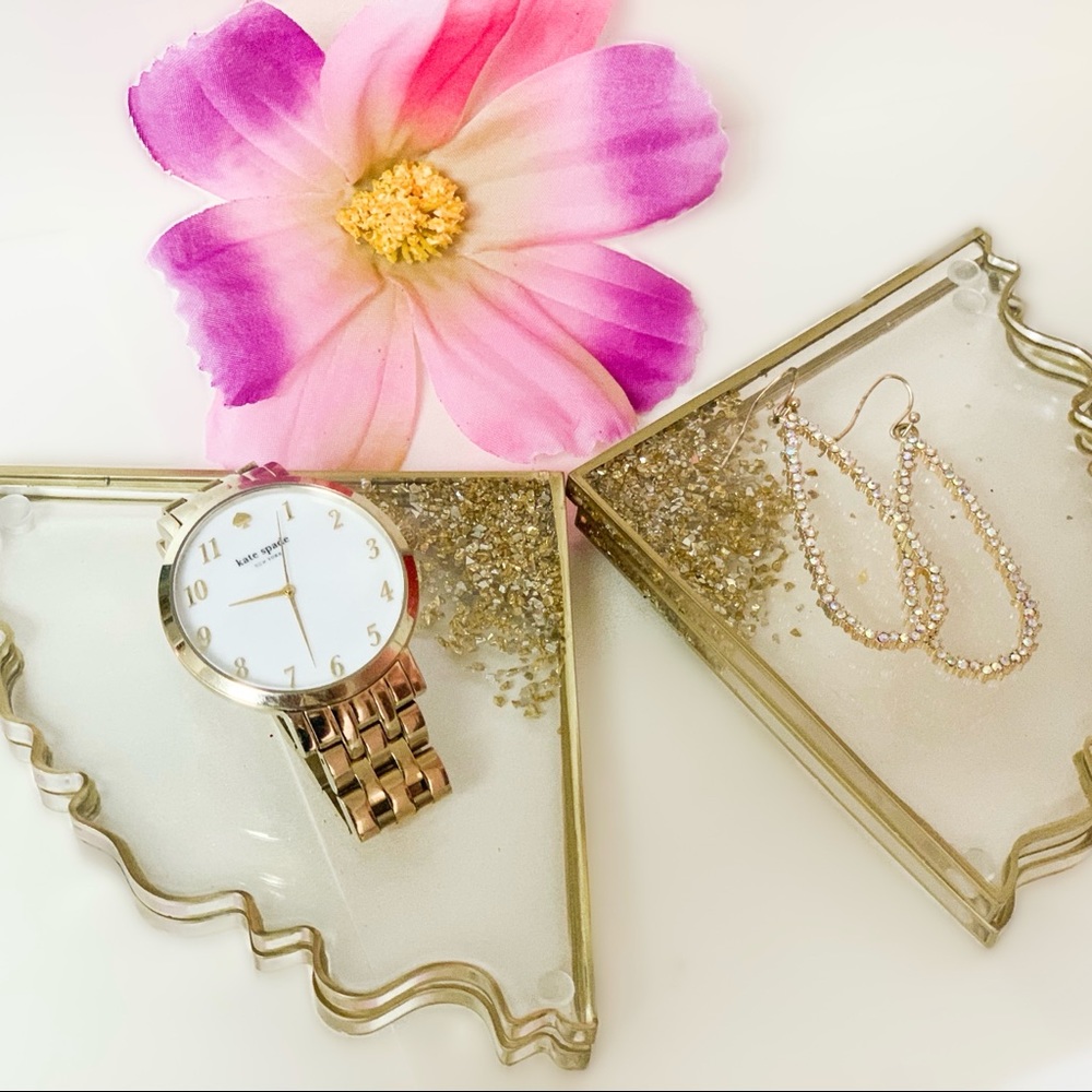 💫 CLEAR GOLD ANGEL WING RESIN COASTER SET 💫